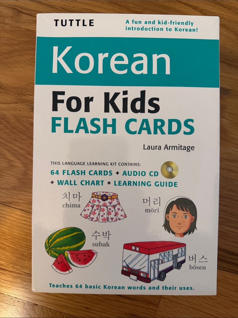 Tuttle Korean for Kids Flash Cards Laura Armitage 64 Cards CD Chart Guide